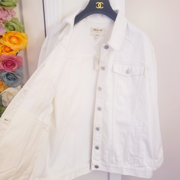 NWT MADEWELL boxy Oversize white denim jacket - Picture 9 of 16